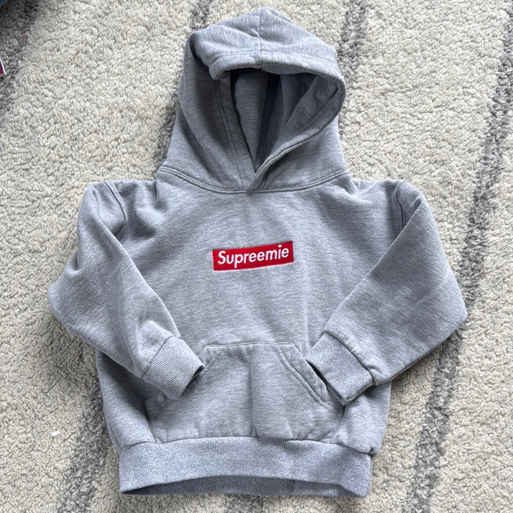 Supreme Supreemie Toddler Kids Gray Hoodie